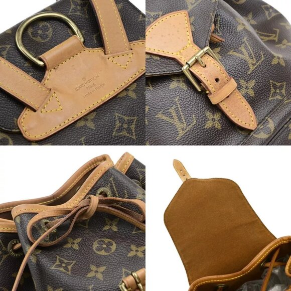 LOUIS VUITTON Montsouris MM Backpack Bag Monogram Leather Brown M51136 93ED626 - Picture 5 of 16